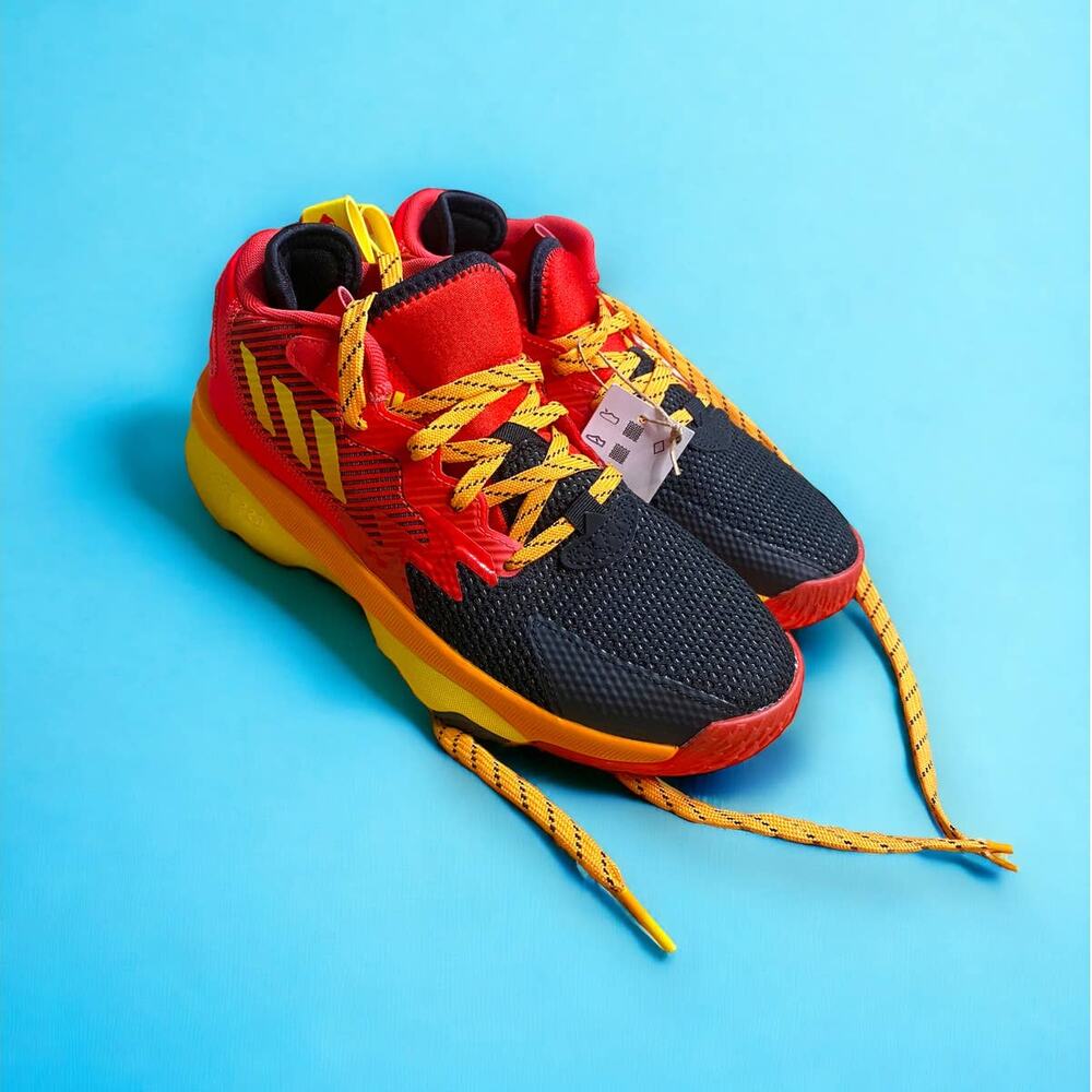 Adidas x Disney Mr. Incredible NWT Dame 8 Red Yellow Basketball Sneakers 5Y